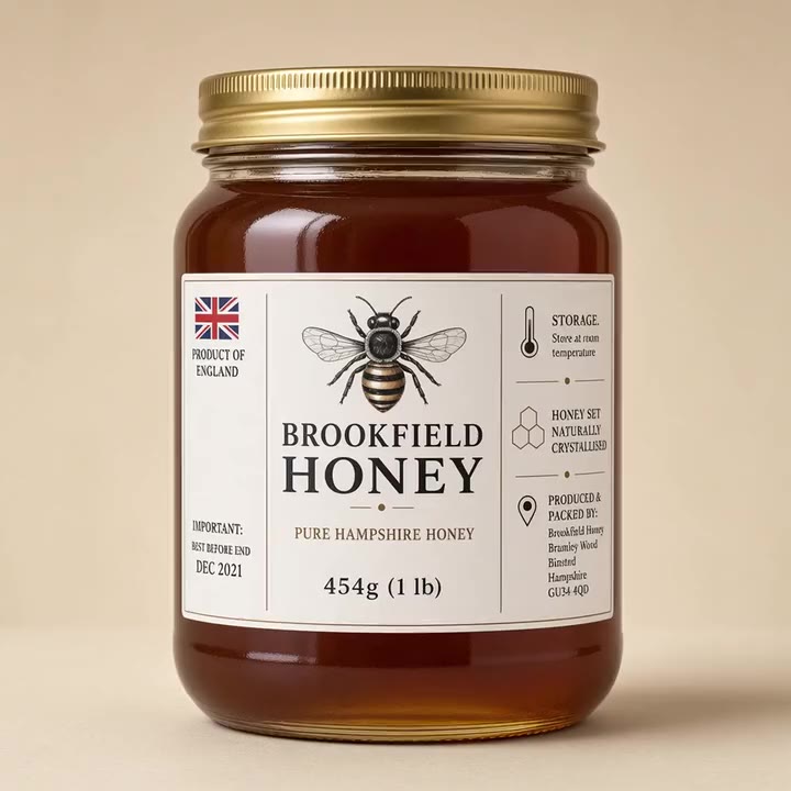 A jar of Brookfield Honey